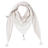 Schal mit Spitze, crema 