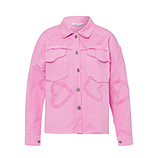 Jeansjacke mit Frottee, pink fluro 