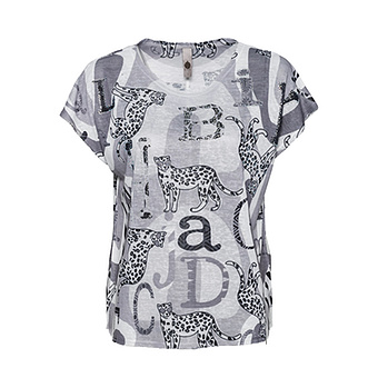 Shirt mit Animal-Design, grau 