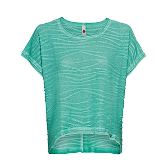 T-Shirt mit Wellenstruktur, lagune 