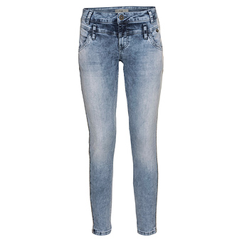Jeans mit Galonstreifen, bleached blue denim 
