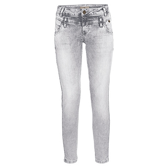 Jeans mit Galonstreifen, bleached grey denim 