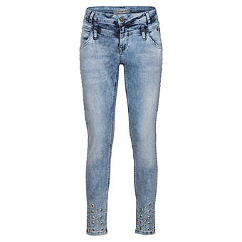 Jeans mit Ösen, light blue denim 