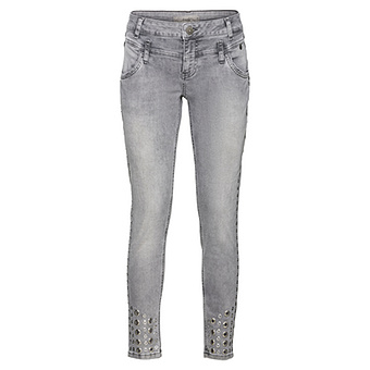 Jeans mit Ösen, light grey denim 