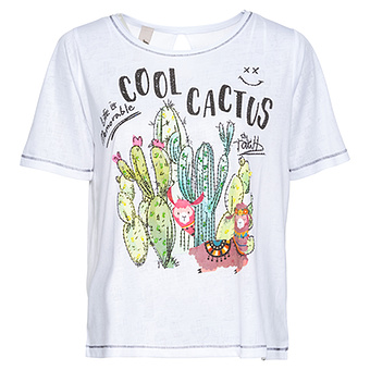 Shirt mit Kaktus-Motiv, weiß 