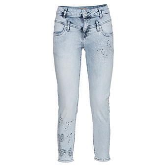 Sweat-Jeans mit Schmetterling-Design, bleached denim 