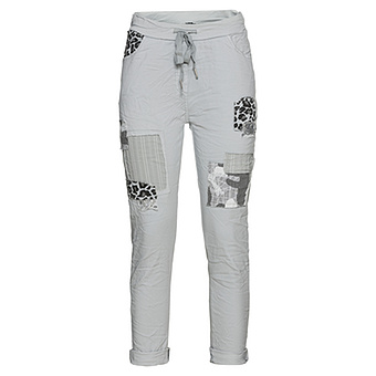 Joggpant mit Patches, silber 