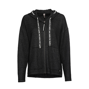 Strickjacke mit Spruchband, anthra-melange 