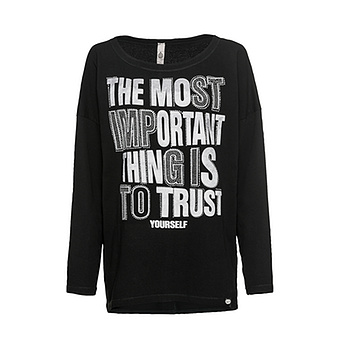 Sweatshirt mit Front-Design, schwarz 