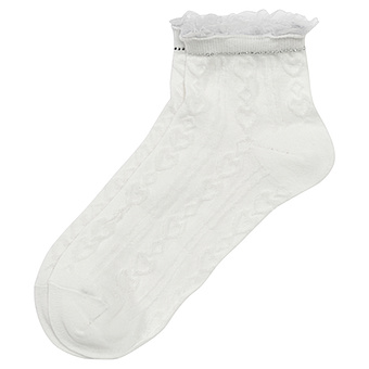 Sneaker-Socken mit Rüschen, weiß 