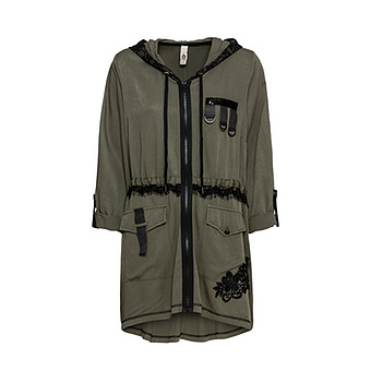 Jacke mit Spitze, khaki 