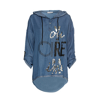Bluse ' You are mine', blue denim 
