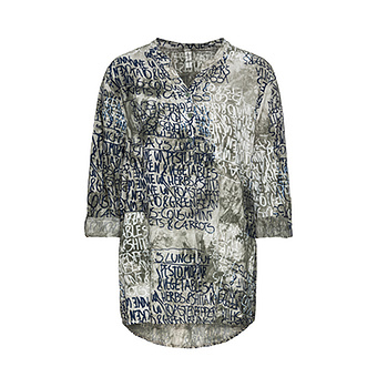 Bluse mit Lettering, khaki 