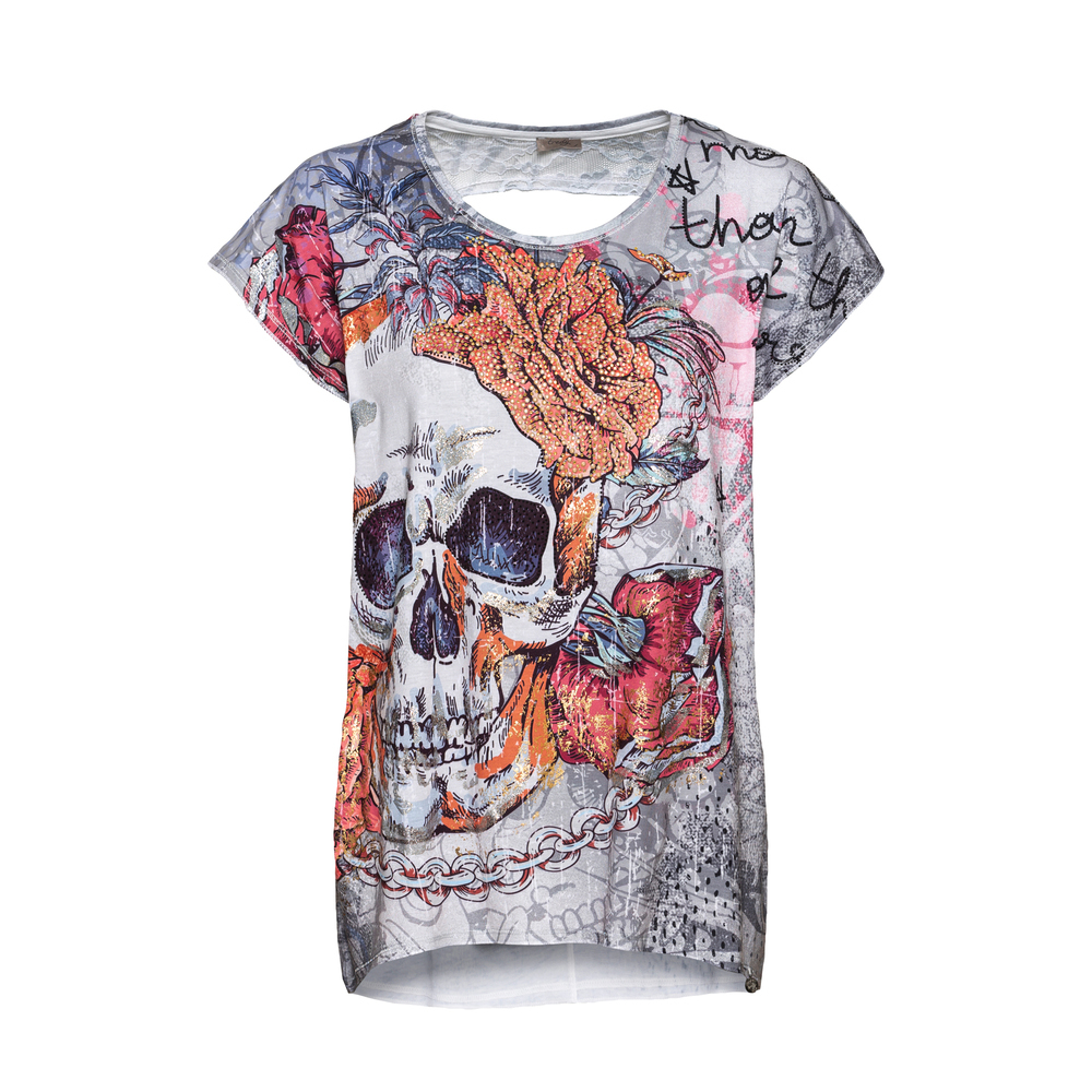 Shirt mit Spitze, bunt 