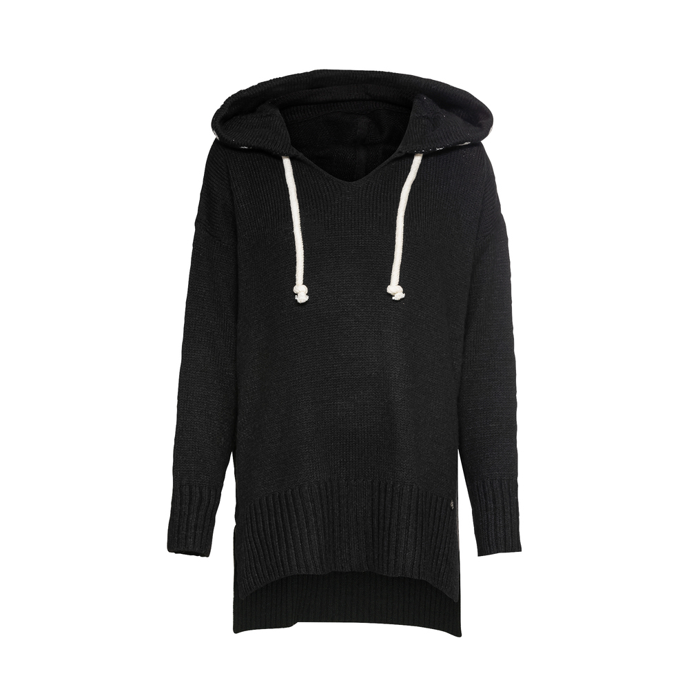 Strickpullover mit Schriftzug, schwarz 