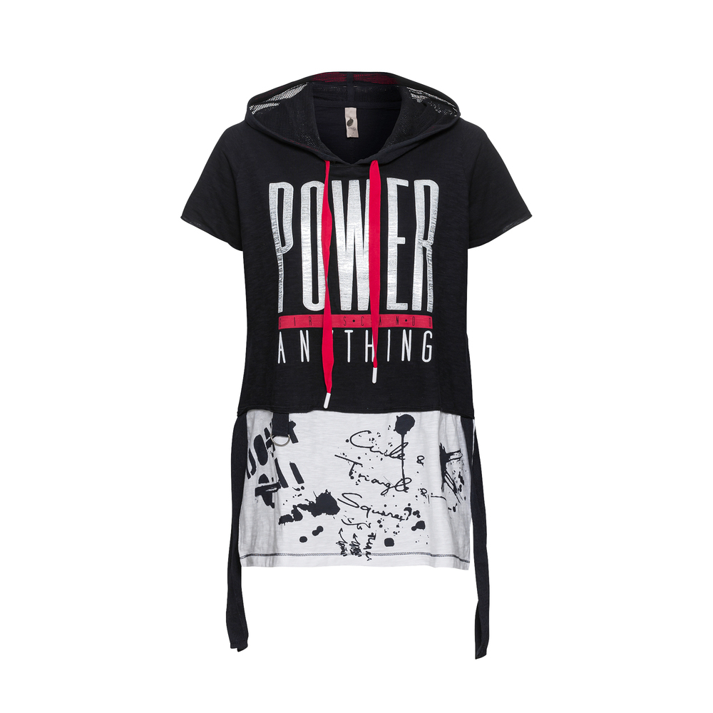 Shirt ‚Power‘, navy-weiß 