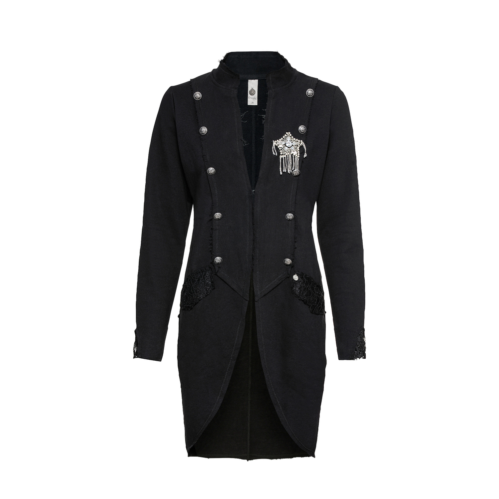 Blazer im Military-Style, schwarz 