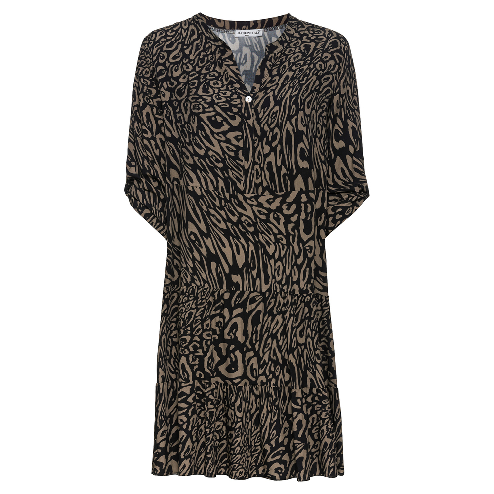 Kleid im Alloverprint, khaki 4