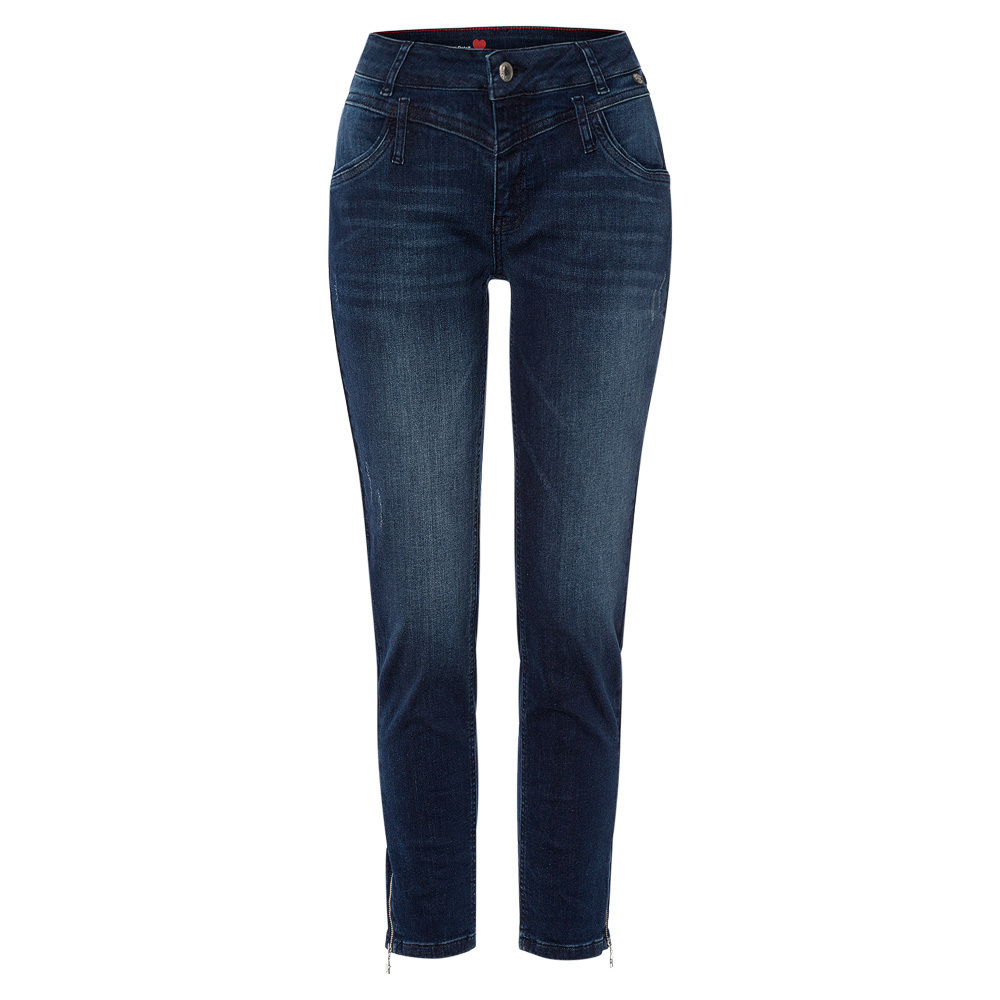 Jeans mit Reißverschluss, dark blue denim 38