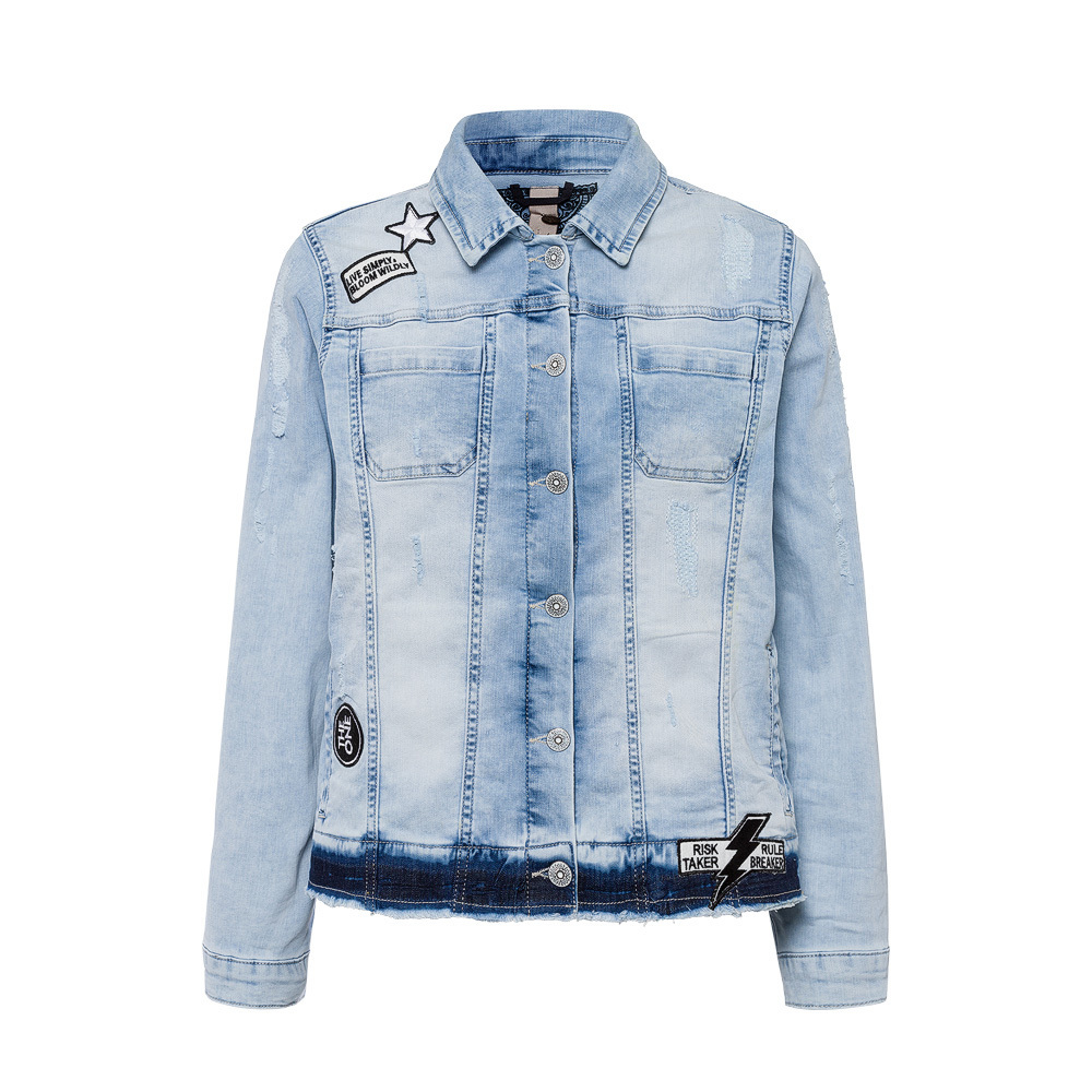 Jeansjacke Patches, bleached denim 