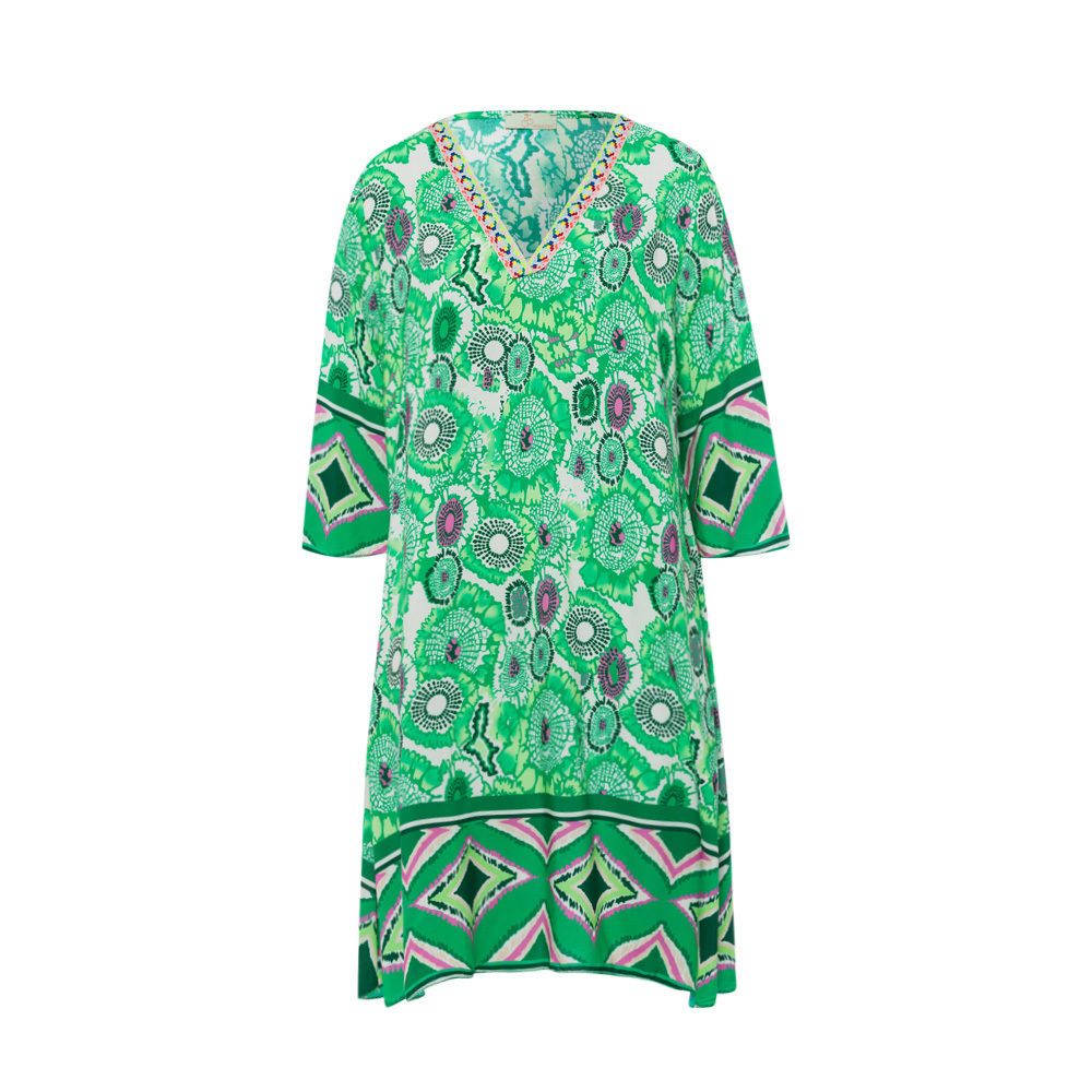 Kleid im Alloverprint, grün 4