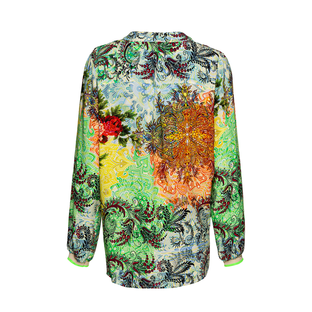 Bluse im Alloverprint, bunt 