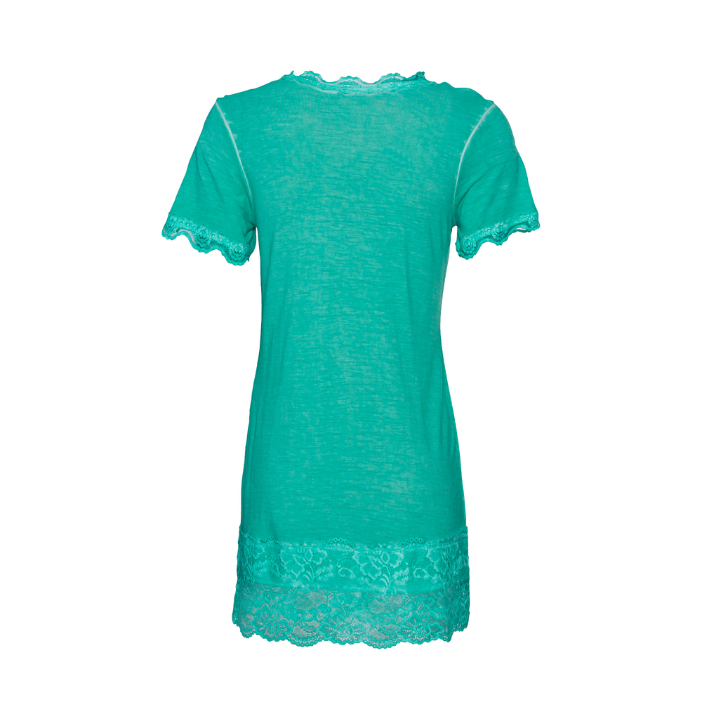 Basic Shirt mit Spitze, sea green 