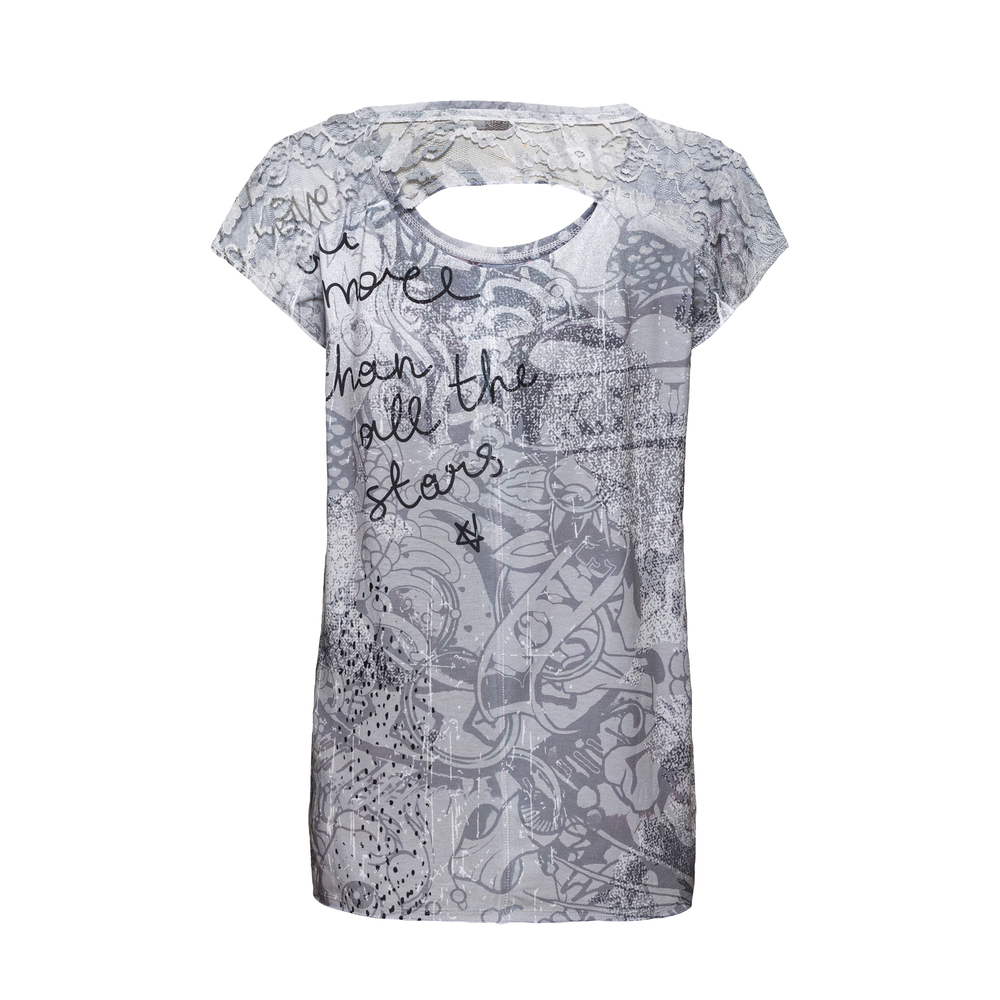 Shirt mit Spitze, bunt 