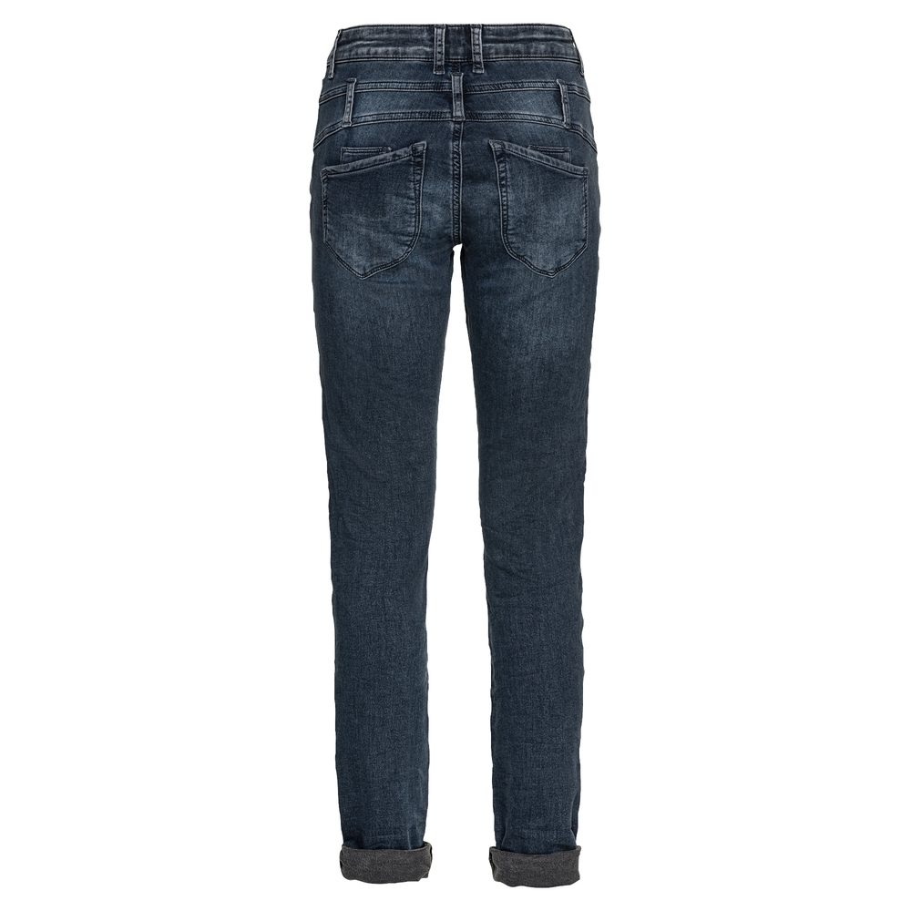Sweat-Jeans mit Print, dark blue denim 