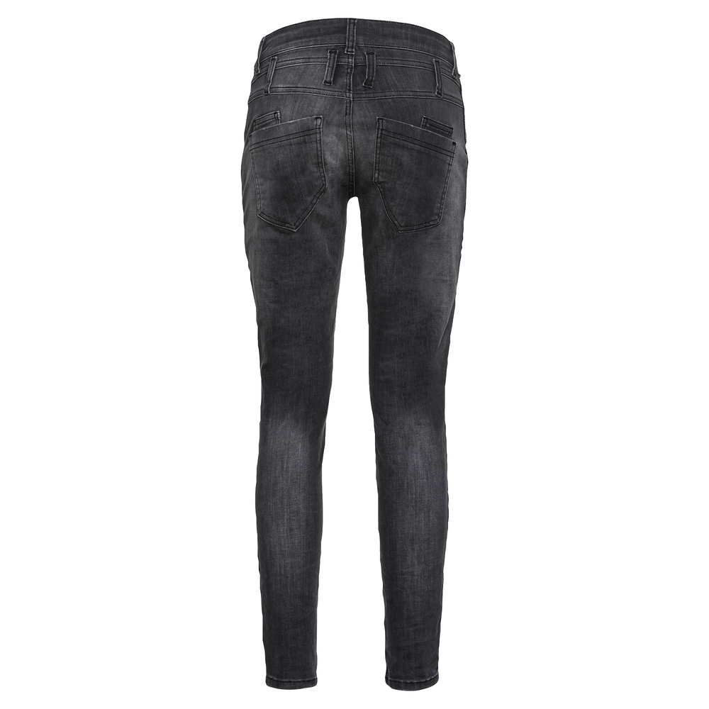 Jeans mit Metallic-Print, black denim 
