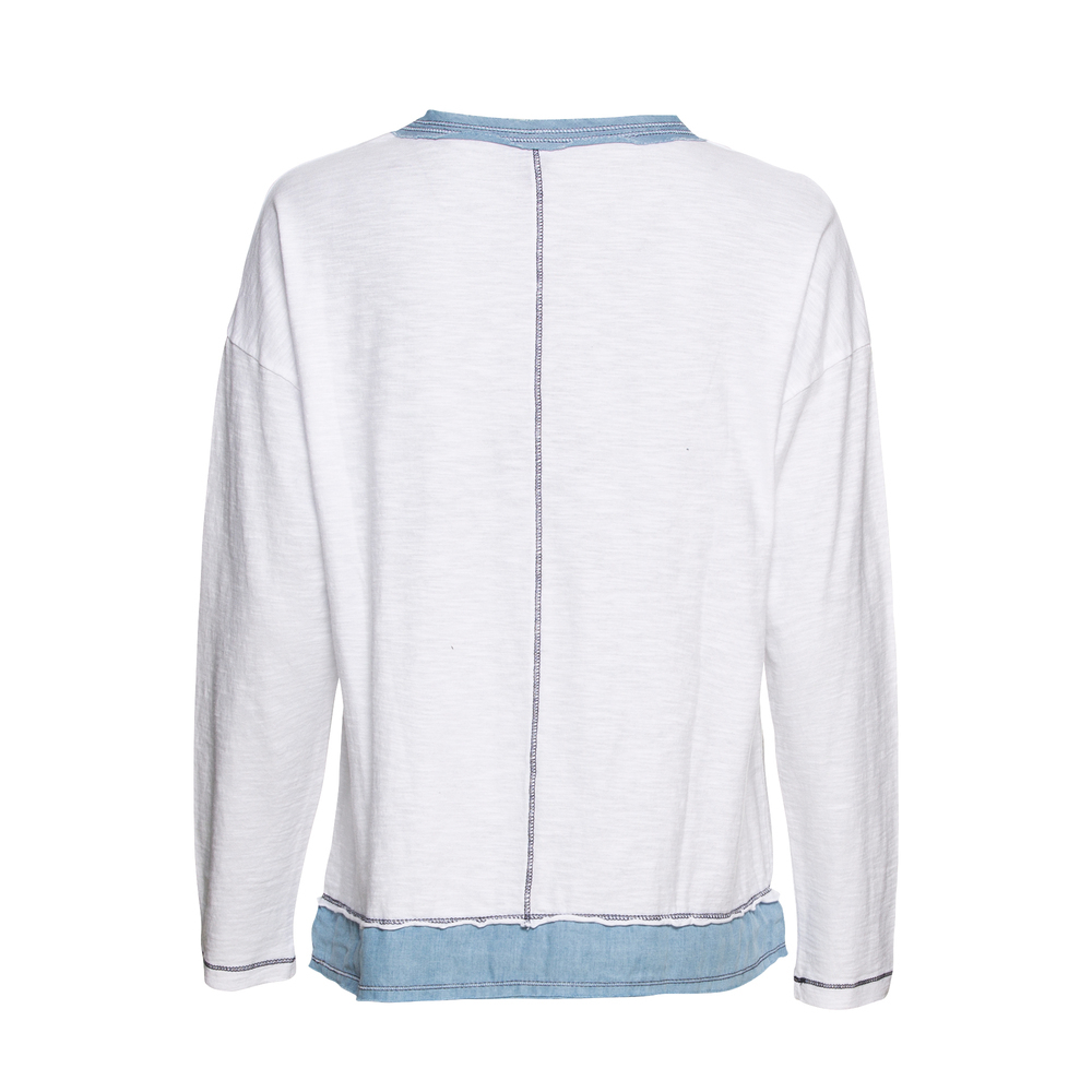 Shirt mit Denim-Optik, weiß 