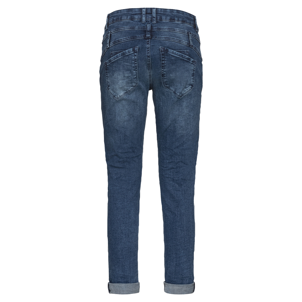 Jeans mit Pailletten, dark blue Denim 