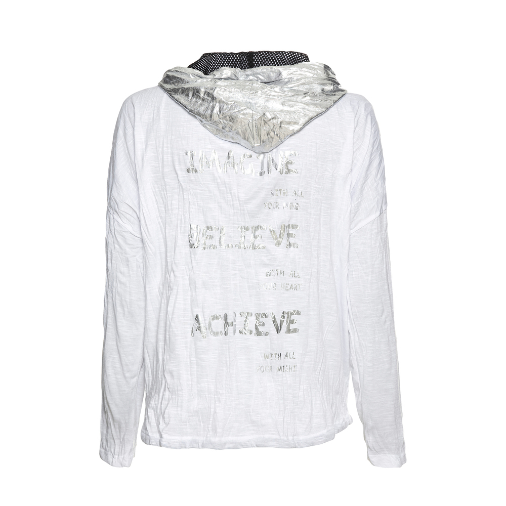 tredy Fashion Onlineshop | Shirtjacke mit Metallic-Elementen, weiß 6 | Mode  in Größe 36 - 50