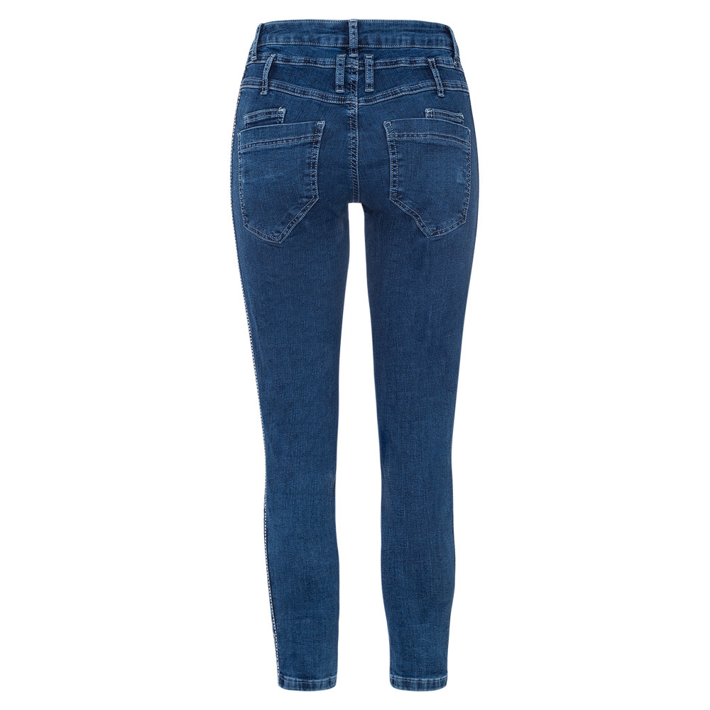 Jeans mit Ziersteinen, blue denim 52