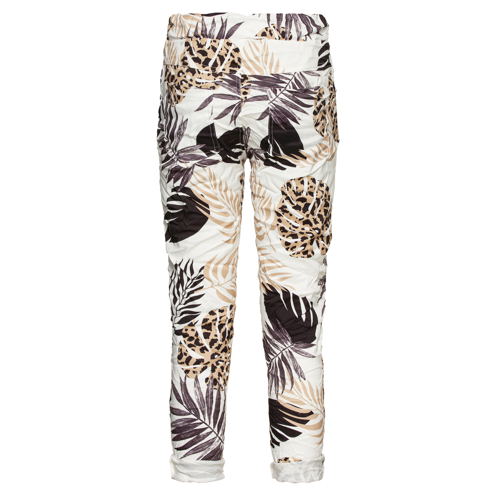 Joggpant im Alloverprint, schwarz-beige 