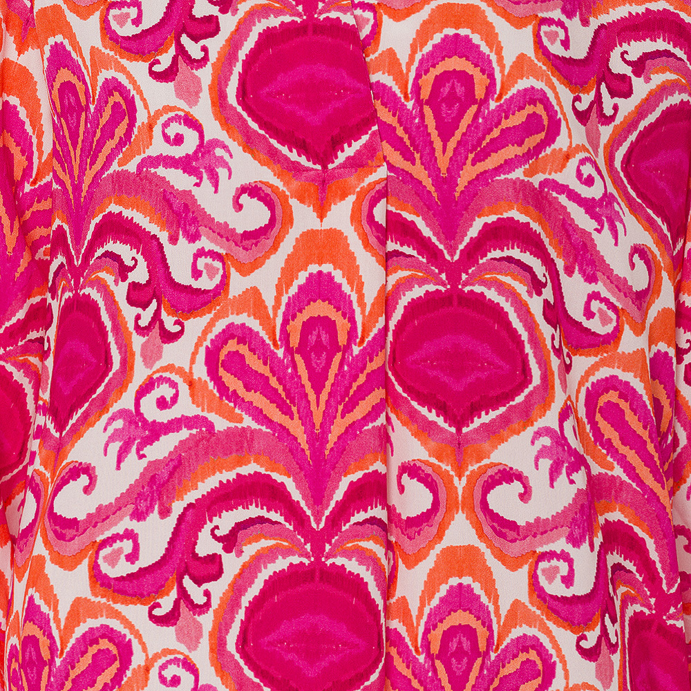 Bluse im Alloverprint, pink-orange 