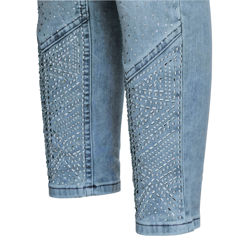 Jeans mit Doppelbund, bleached blue denim 