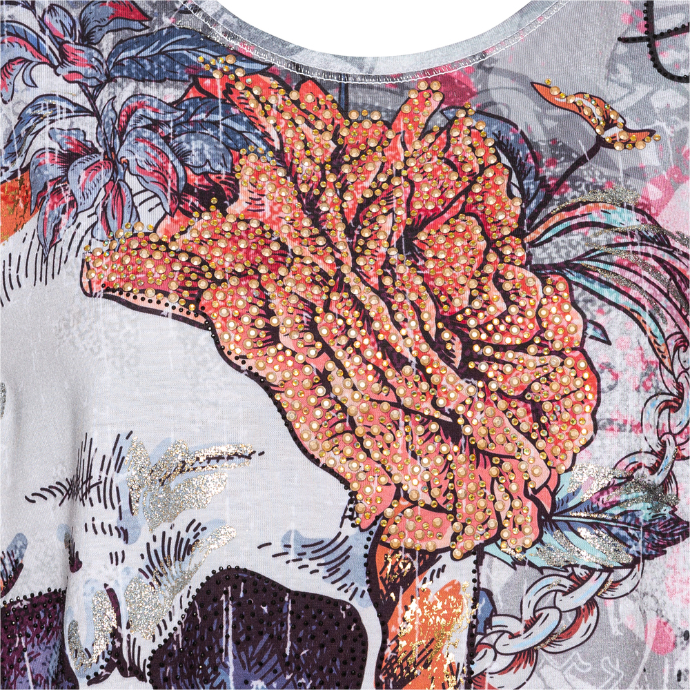 Shirt mit Spitze, bunt 
