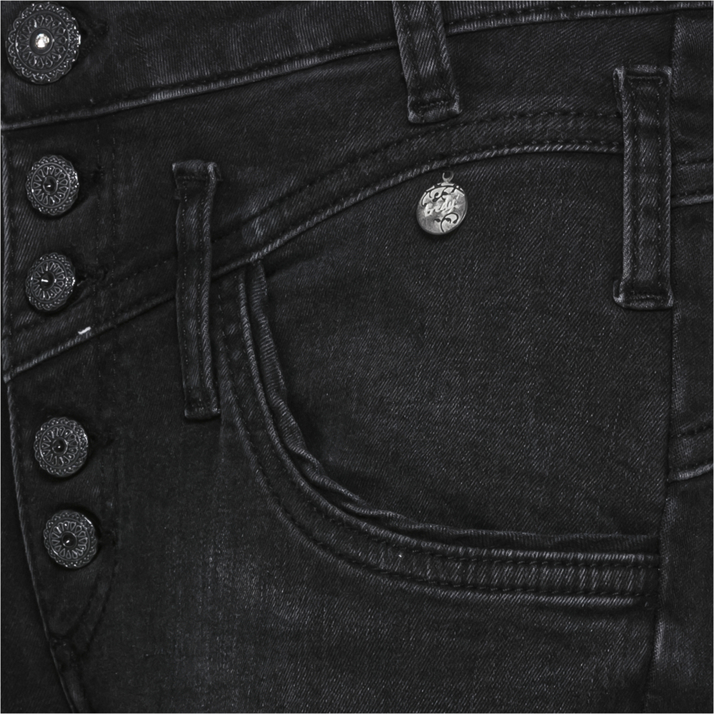 Jeans mit Knopfleiste, black denim 