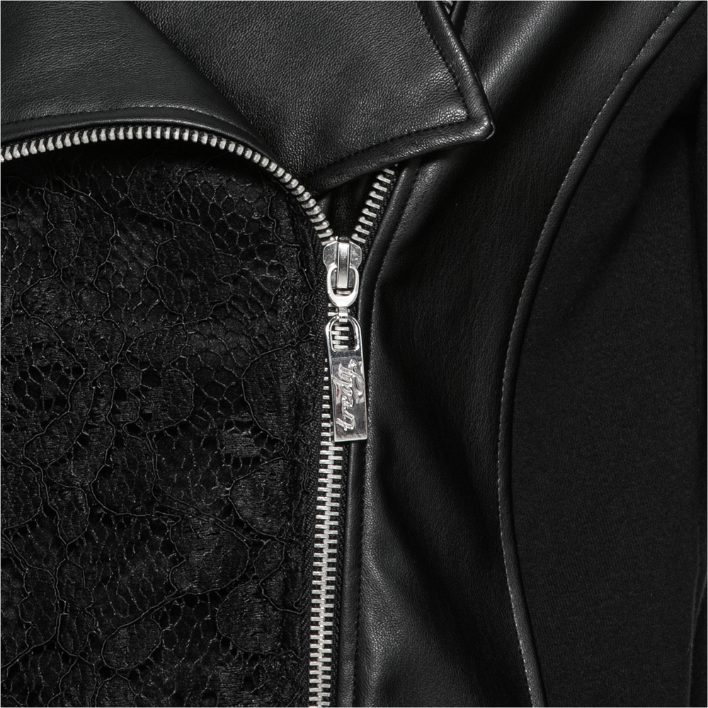 Blazer mit Leder-Optik, schwarz 