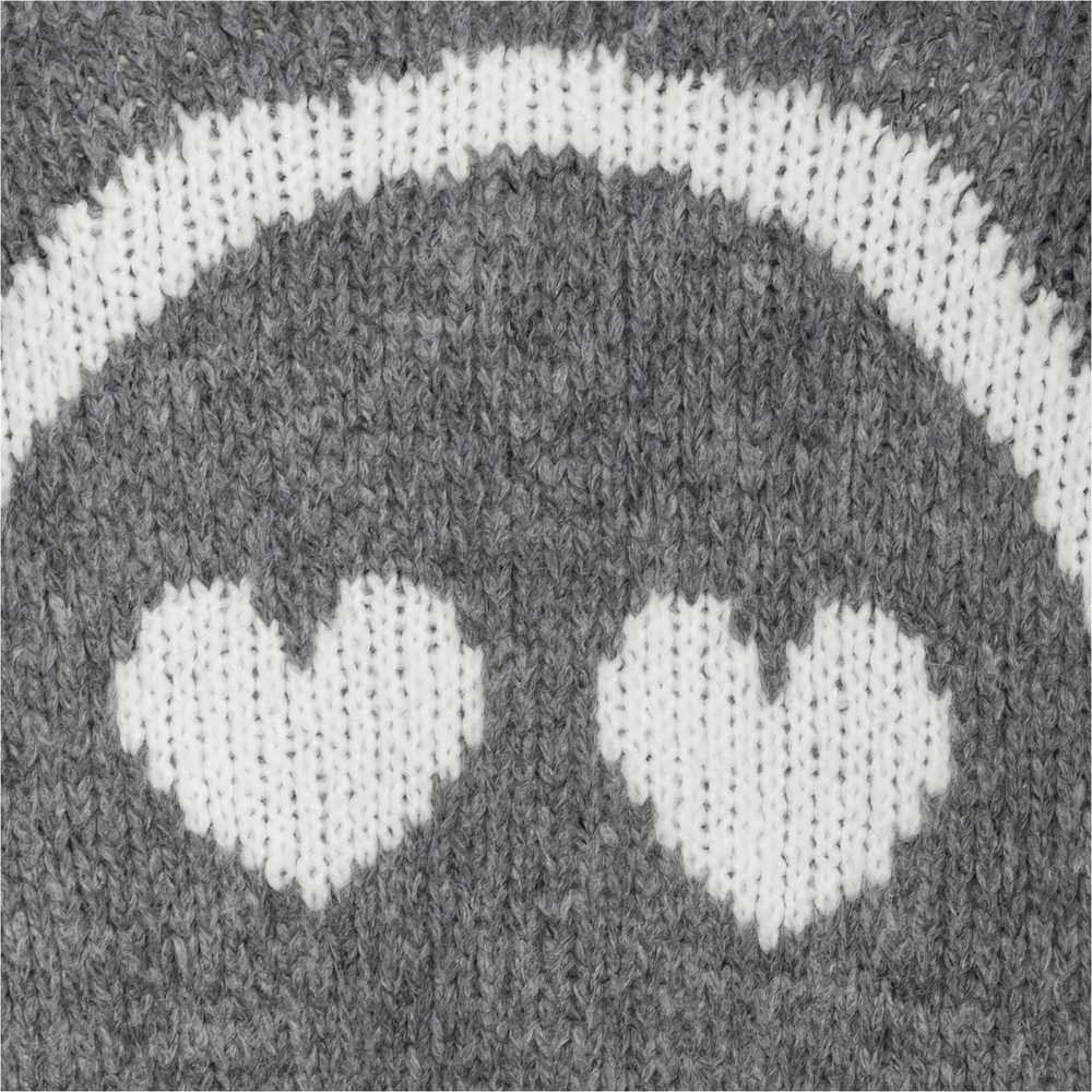 Strickpullover mit Emoji, grau 