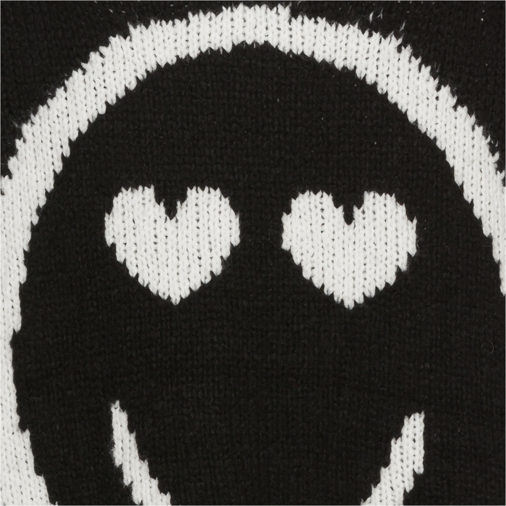 Strickpullover mit Emoji, schwarz-offwhite 