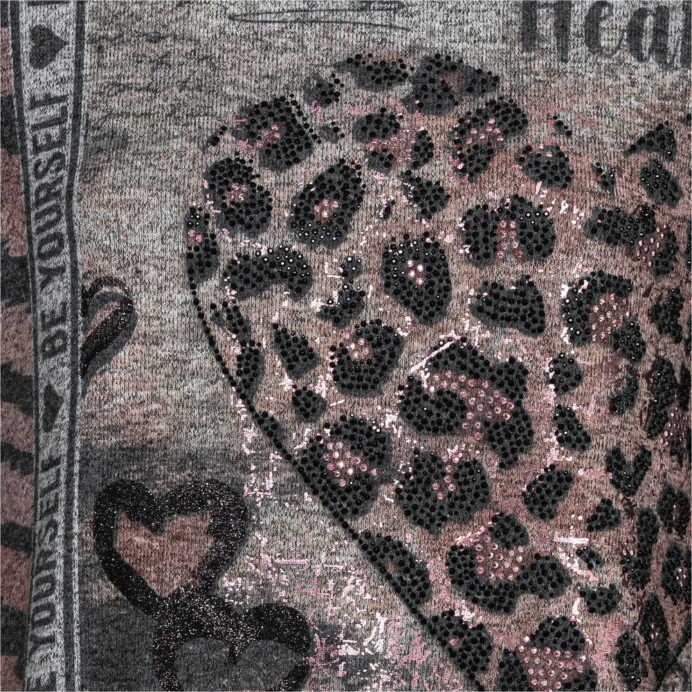 Strickshirt 'Heart', rosenholz 