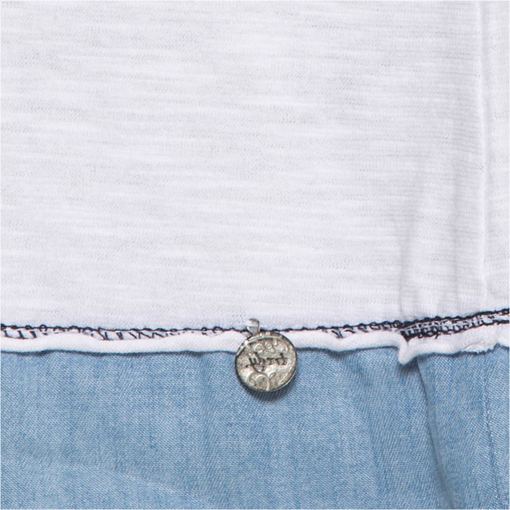 Shirt mit Denim-Optik, weiß 