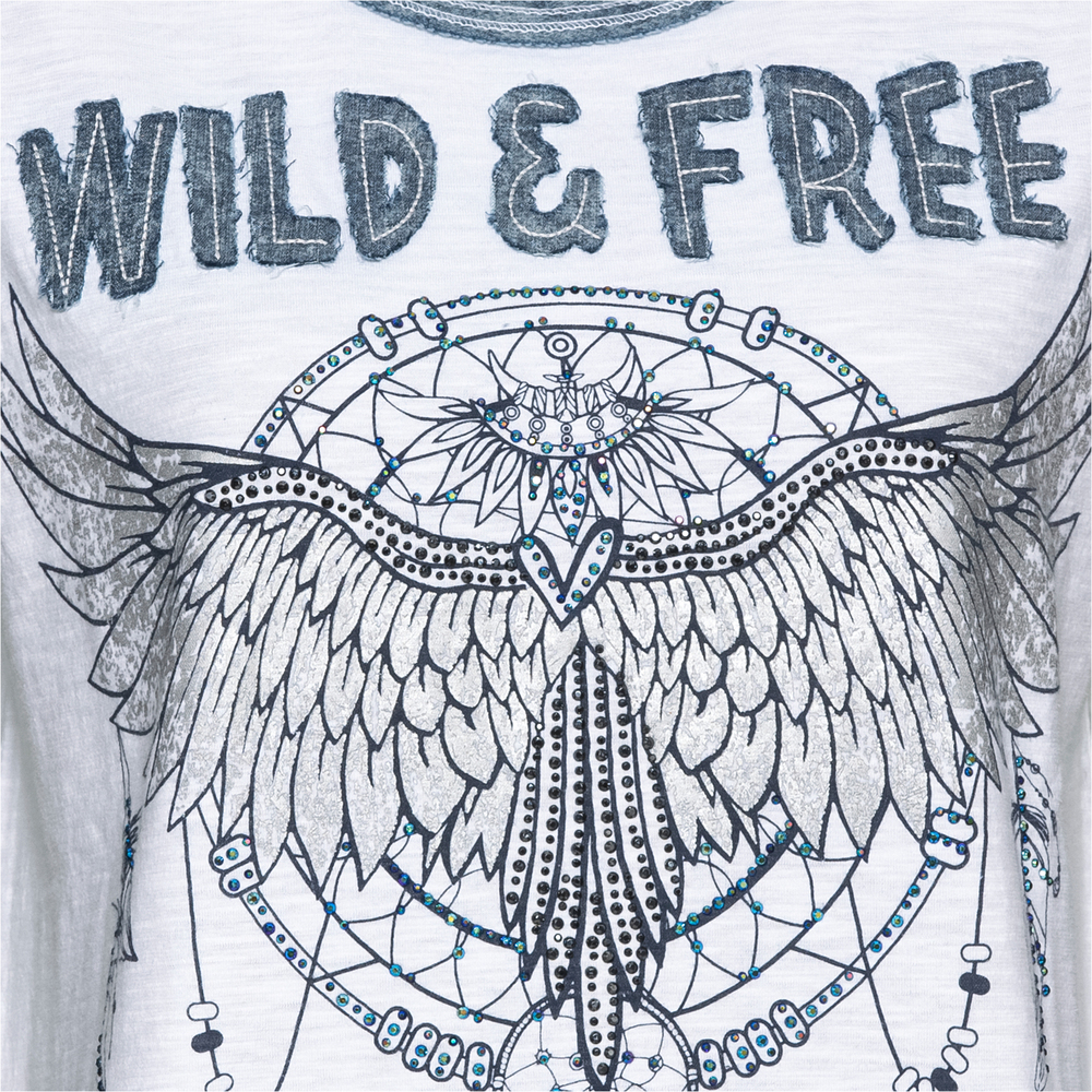 Shirt ‚Wild & Free‘, weiß 
