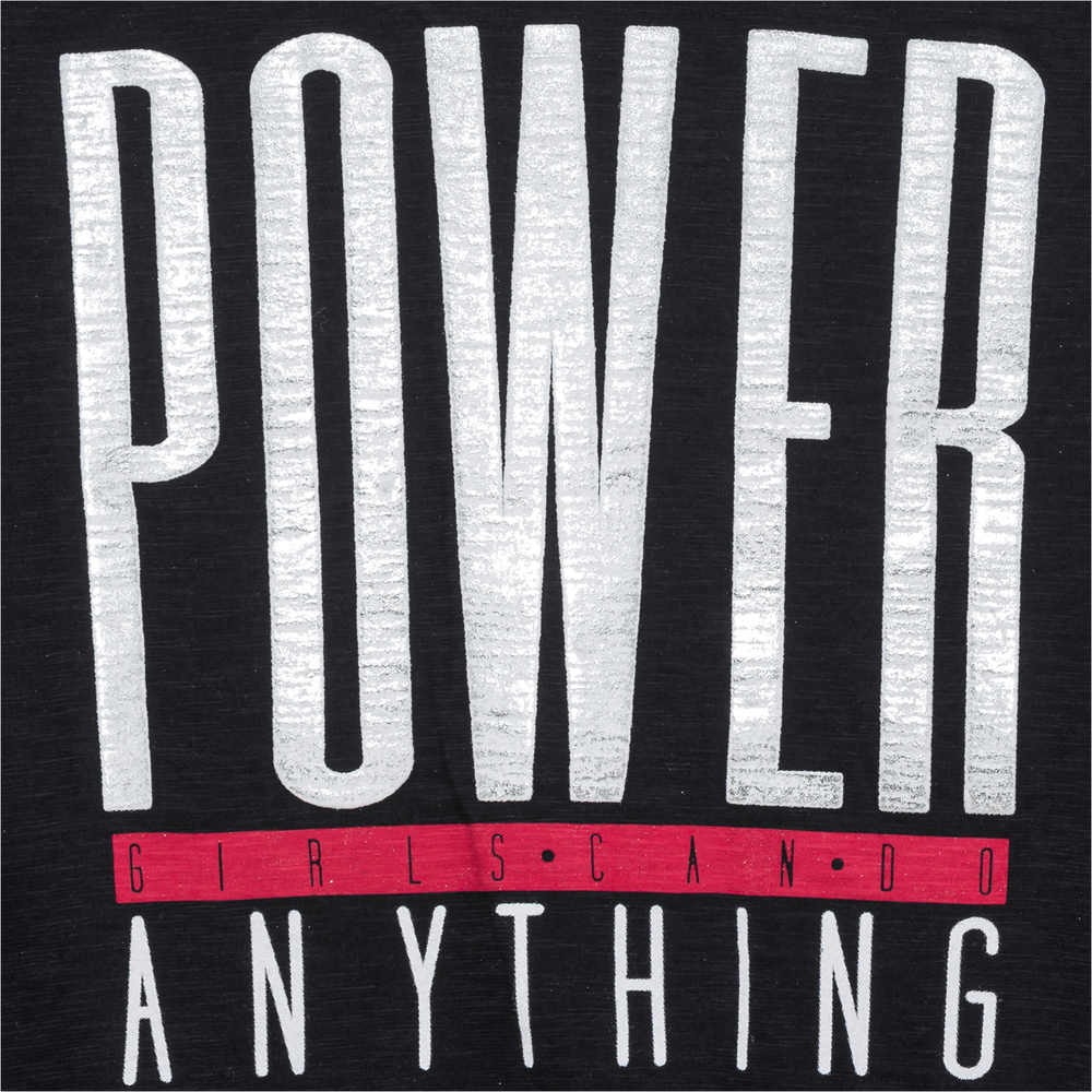 Shirt ‚Power‘, navy-weiß 