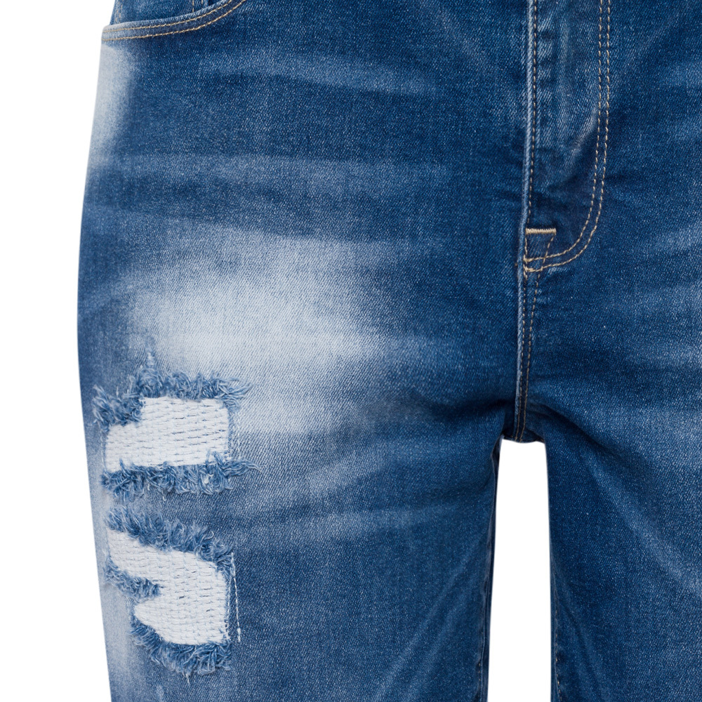 Jeans destroyed, blue denim 
