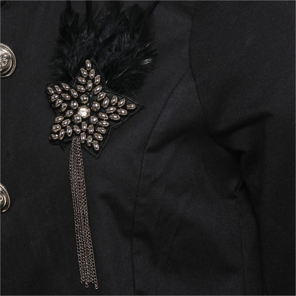 Blazer im Military-Style, schwarz 