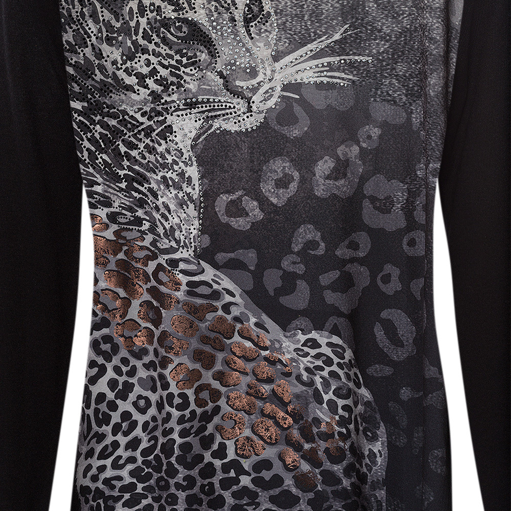 Shirt 'Leopard', schwarz 