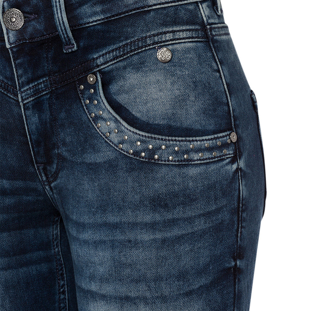 Jeans mit Nieten, dark blue denim 40
